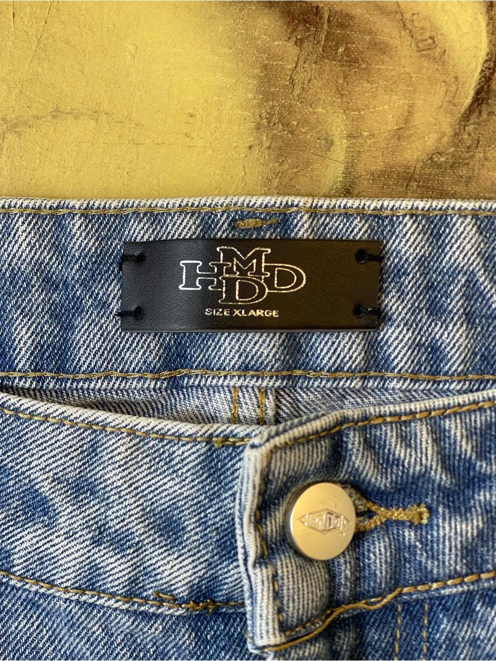 HMDD Light Blue Denim Shorts with Metal Button - Picture 5 of 8